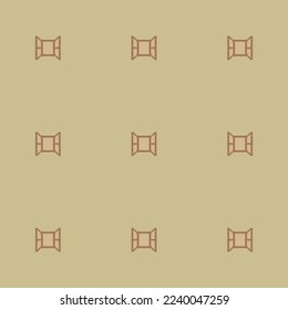 Seamless repeating tiling window casement flat icon pattern of tan and chamoisee color. Background for UI design.