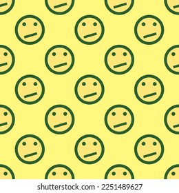 Seamless repeating tiling wondering flat icon pattern of mellow yellow and hunter green color. Background for office.