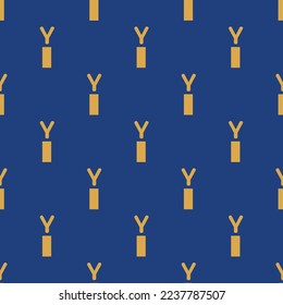 Seamless repeating tiling y axis flat icon pattern of st. patrick's blue and indian yellow color. Design for quiz.