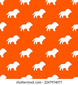 Zoo de baldosas repitiendo sin inconvenientes patrón de icono plano de tangelo y color blanco. Fondo para el diseño de la interfaz de usuario.