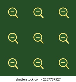Seamless repeating tiling zoom out flat icon pattern of hunter green and mellow yellow color. Backgorund for tablet.