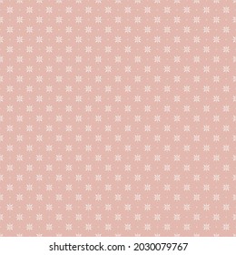 Seamless repeating tiny cream motif pattern on a pink background.
