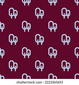 Seamless repeating trees flat icon pattern, tyrian purple and pale aqua color. Ornament for invitation card.