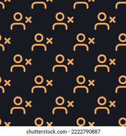 Seamless repeating user x flat icon pattern, dark jungle green and sandy brown color. Design for wrapping paper or postcard.