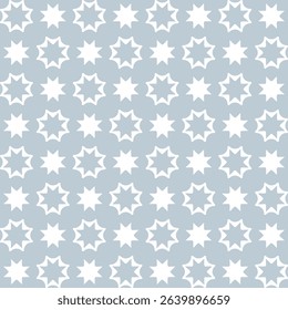 seamless repeating vector pattern featuring abstract 8-pointed stars with both solid and outline variations. Ideal for modern backgrounds, wallpapers, textiles, packaging, branding, and decorative pro