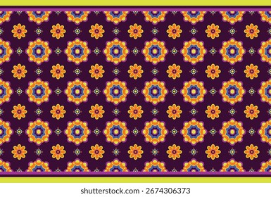 A seamless and repeating vector pattern featuring a symmetrical design of intricate