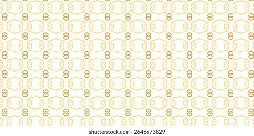 Seamless repeating vintage pattern in warm orange and yellow hues, inspired by traditional ornamental motifs. Elegant and classic.