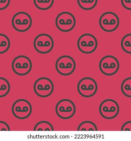 Seamless repeating voicemail o flat icon pattern, brick red and charcoal color. Background for flyer.