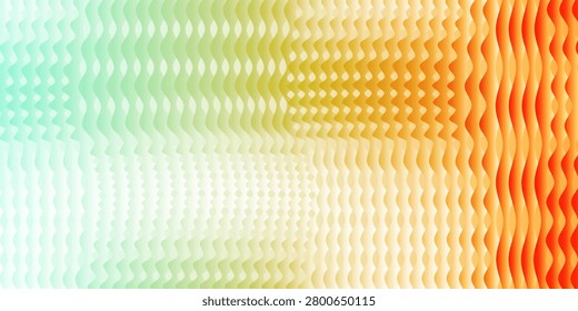 Seamless, repeating wave pattern with a vibrant gradient transitioning from teal to yellow and culminating in orange. Ideal for digital backgrounds, textures, and design elements.