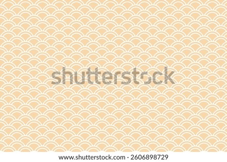 A seamless, repetitive geometric pattern featuring overlapping semicircles, reminiscent of traditional Japanese Seigaiha waves. This elegant and symmetrical design creates a harmonious visual flow.