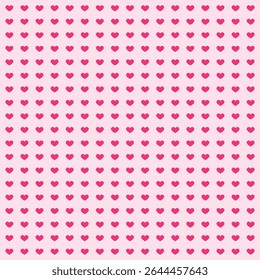 Padrão Repetitivo Contínuo de Inúmeros Corações Rosa Brilhantes e Pequenos em um Fundo Rosa Pastel Suave