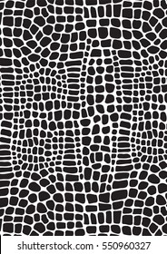 Seamless Reptile Skin Vector Pattern. Monochrome Texture. Reptile Print Illustration..