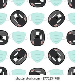 Seamless of respirator masks for prevention coronavirus from covid. Respirator masks consisting of covid accessory with prevention coronavirus. Respirator masks covid is main prevention coronavirus.