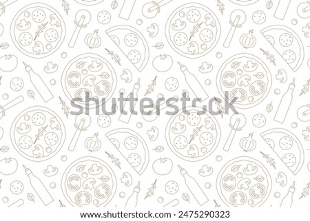 seamless restaurant, menu, italian pizza pattern- vector illustration
