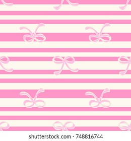 Seamless retro 1940s pattern in cute ribbons. Vintage striped background for textile, wallpaper, pattern fills, covers, surface, print, wrap, scrapbooking, decoupage. Regular order.