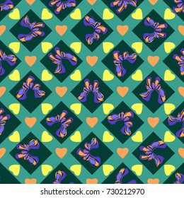 Seamless retro 1940s pattern in flowers of cute irises. Vintage floral background for textile, wallpaper, pattern fills, covers, surface, print, gift wrap, scrapbooking, decoupage.
