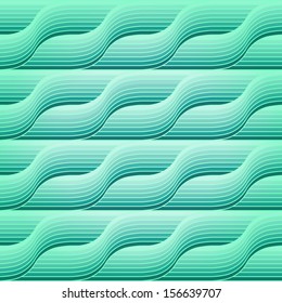 Seamless retro abstract geometric pattern with blue waves. Eps10