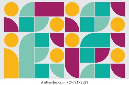 Seamless retro abstract pattern with color combination