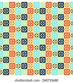 Seamless retro abstract pattern with flowers
