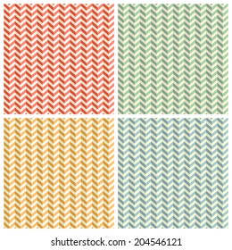 Seamless Retro Abstract  Toothed Zig Zag Paper Patterns Backgrounds Set
