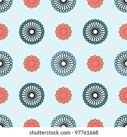 Seamless retro background with  flowers