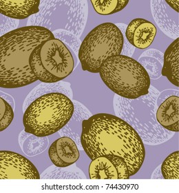 seamless retro background with kiwi