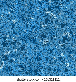 Seamless retro background with large flowers