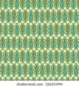 Seamless retro background in modern ikat pattern.