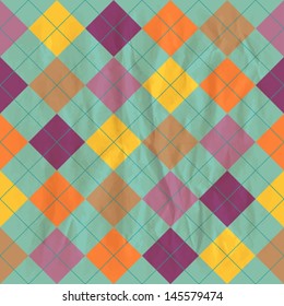Fondo retro sin inconveniente con rhombus sobre un papel desmitificado. Eps10