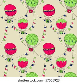 Seamless retro balloon funny pattern