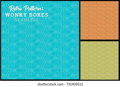 Seamless Retro Box Pattern in 3 color options