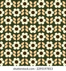 seamless retro chic a captivating dark green floral seamless pattern for modern design