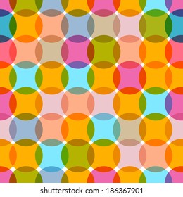 Seamless Retro Circles Colorful Background 