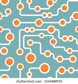 seamless retro circuit pattern. Technology style background for your design.
