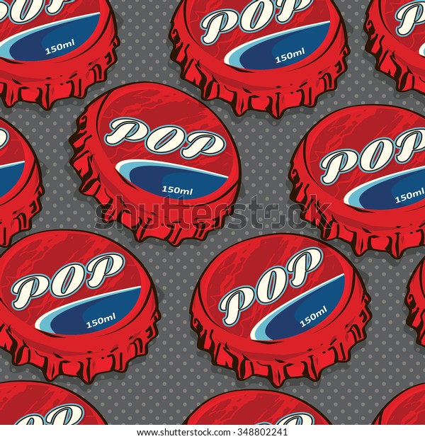 Seamless Retro Classic Popular Bottle Caps Stock Vector (Royalty Free ...