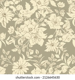 seamless retro color flower pattern