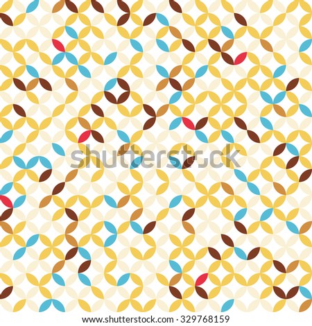 Seamless retro color pattern with geometric ornament