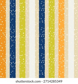 Seamless in retro colors striped pattern with polka dot. Vertical striped pattern. Vector illustration