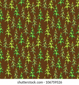 Seamless retro corn field pattern