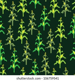 Seamless retro corn field pattern