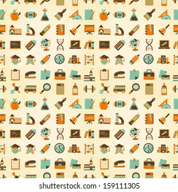 Seamless Retro education back to school pattern