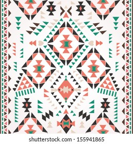 seamless retro ethnic print vector pattern background