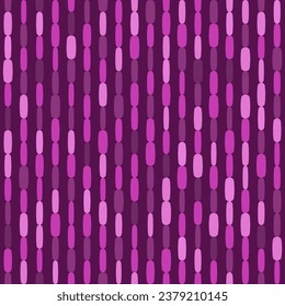 Seamless retro fabric pattern. Vector fashion purple pink pattern. Geometric oval beads chain basic vector texture.