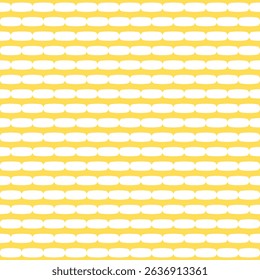 Seamless retro fabric pattern. Vector fashion white yellow pattern. Geometric oval beads chain basic vector texture.