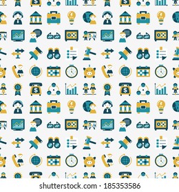 seamless retro flat business pattern background