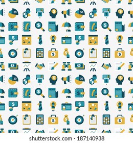 seamless retro flat business pattern background