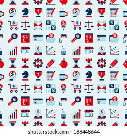 seamless retro flat business pattern background