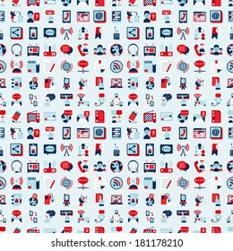 seamless retro flat communication pattern