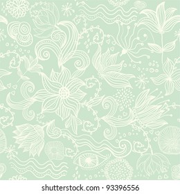 seamless retro floral background