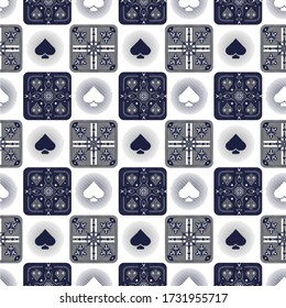 SEAMLESS RETRO FLORAL PATE...NAVY COLOR WALL DESIGN